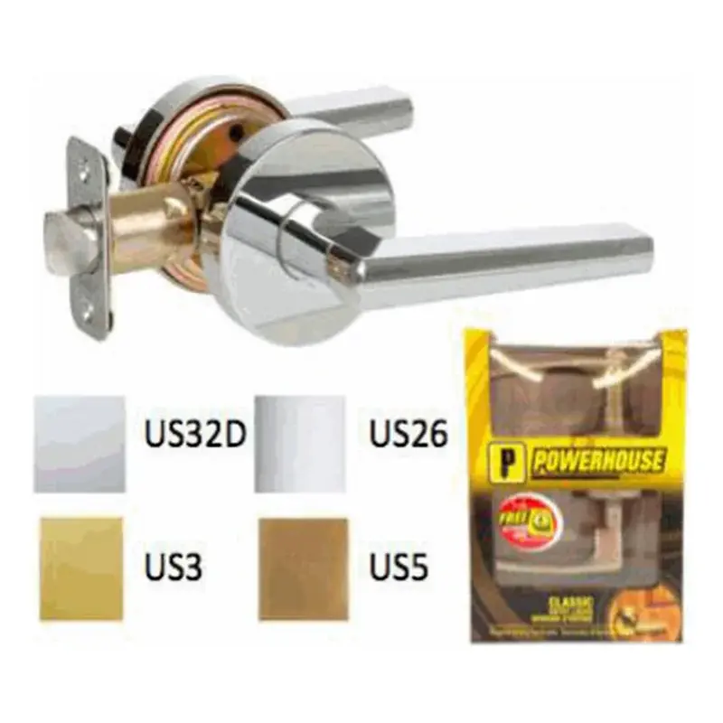 Powerhouse Classic Tubular Lever Entrance Lockset Heavy Duty Chrome Plated Finish US26