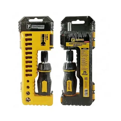 Powerhouse Cushion Grip Ratchet Extension Screwdriver Set (25 Pcs/Set)