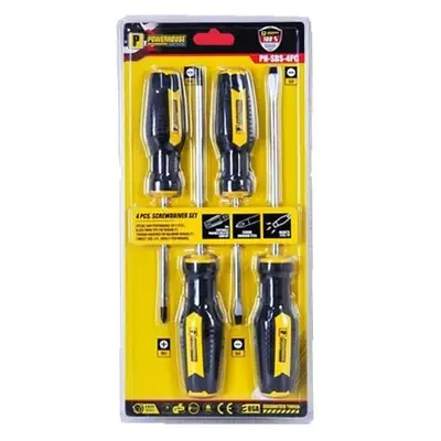 Powerhouse Cushion Grip Screwdriver Set (4 Pcs/Set)