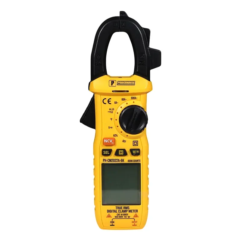 Powerhouse Digital Clamp Meter 6,000 Counts CAT III 600V/CAT II 1000VAC/DC Voltage AC/DC Current