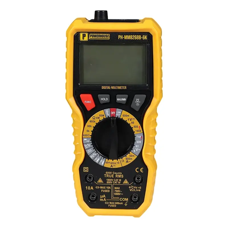 Powerhouse Digital Multimeter 6,000 Counts CAT III 1000V/ CAT IV 400V AC/DC Voltage AC/DC Current