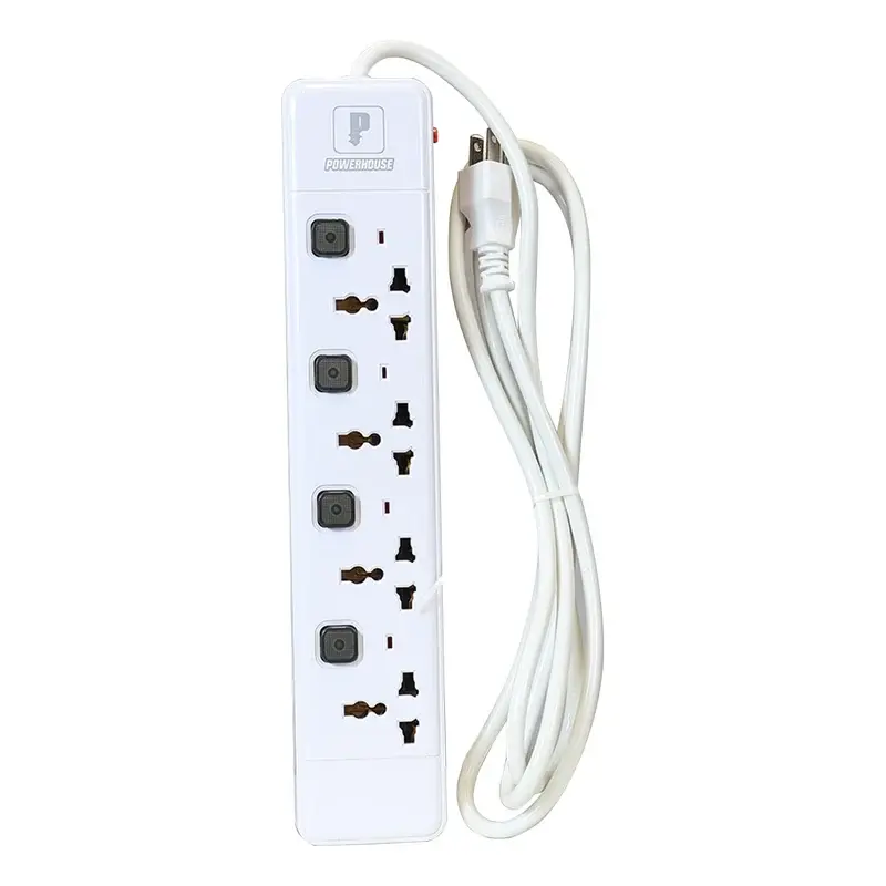 Powerhouse Extension Cord with Individual Switch and Overload Protection 4 Gang - 2 Meters; 10A,250V, 2500W