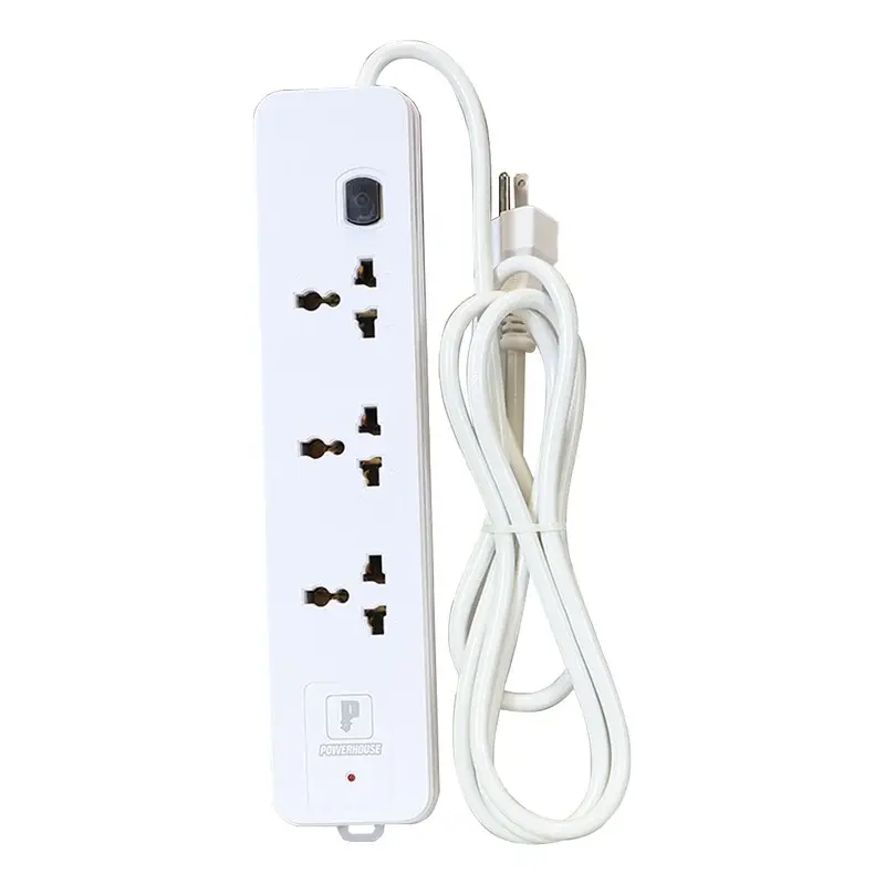 Powerhouse Extension Cord 4 Gang 2m w/ Single Switch & Overload Protection 10A 2500W