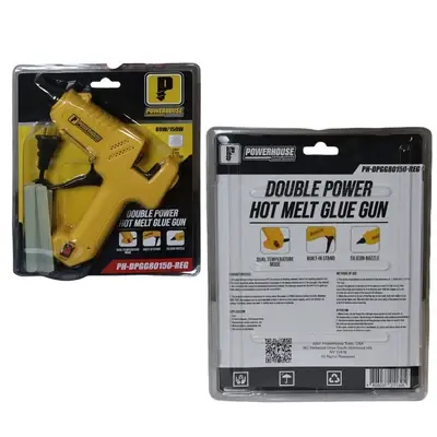 Powerhouse Double Power Hot Melt Glue Gun w/ 5 Pcs 11x100mm Glue Stick 80W/ 150W