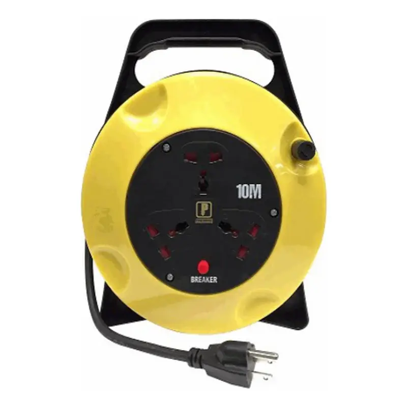 Powerhouse Heavy Duty Extension Wheel 10m 3 Gang Universal Outlet 10A 2500W w/ Overload Protection
