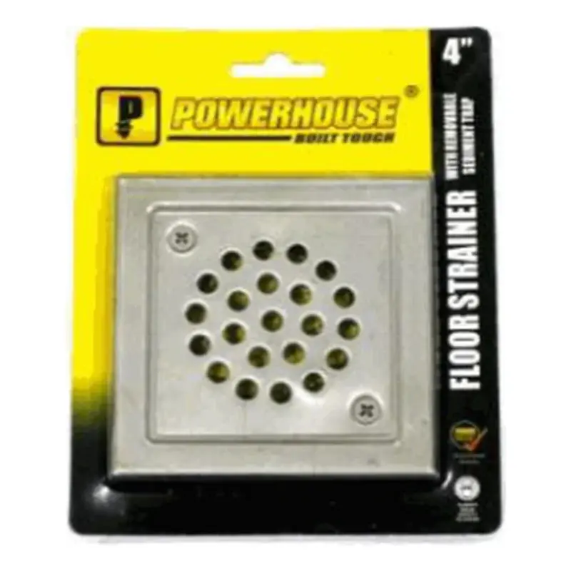 Powerhouse Hi-Grade Stainless Floor Strainer 4" x 4"