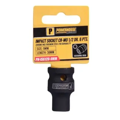 Powerhouse Impact Socket Nut CR-V 6 Points 1/2 Drive 15mm