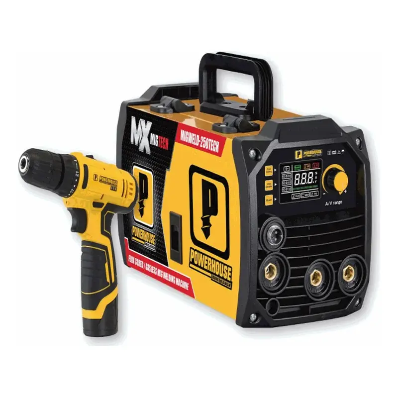 Powerhouse Inverter Migweld Flux Cored Migtech Series Welding Machine 250A w/ Free Cordless Drill 12V