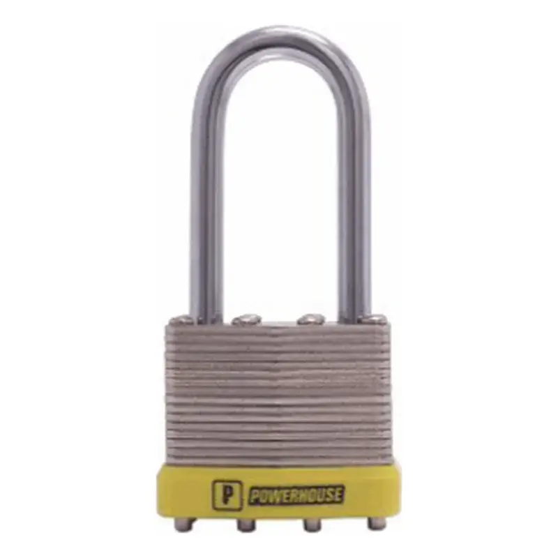 Powerhouse Laminated Steel Padlock Long Shackle 50mm