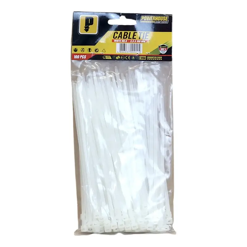 Powerhouse Nylon Cable Tie Black No. 6 (4mm x 150mm)