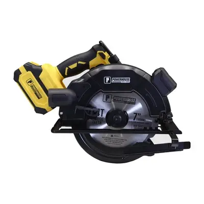 Powerhouse Cordless Circular Saw Brushless w/ Laser Line 7-1/4" 185mm 4,500rpm 20V 4.0Ah Li-Ion