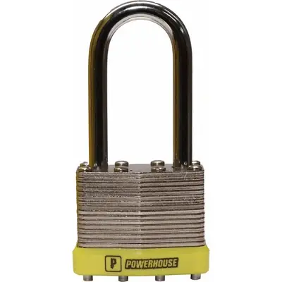 Powerhouse Laminated Steel Padlock Short Shackle 50mm