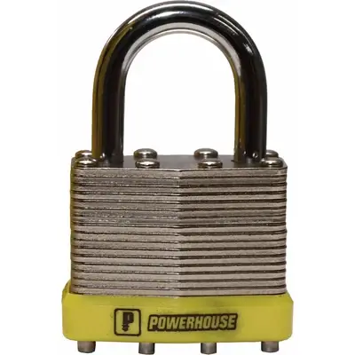Powerhouse Laminated Steel Padlock Short Shackle 30mm