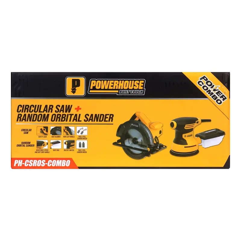 Powerhouse Power Combo Circular Saw 1,400W and Random Orbital Sander 400W Set