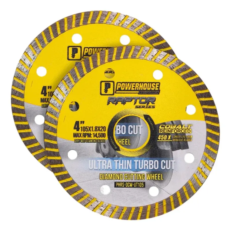 Powerhouse Raptor Series Diamond Cutting Wheel X-Turbo Ultra Thin Mesh Rim 4"
