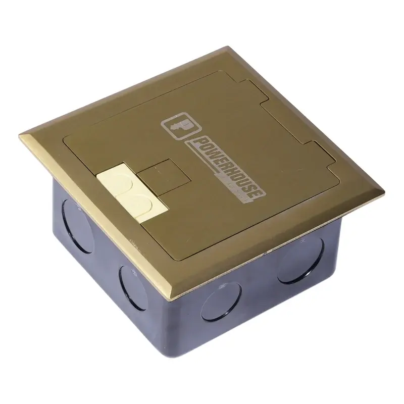 Powerhouse Recessed Floor Mounted Square Outlet Gold (Box Only)