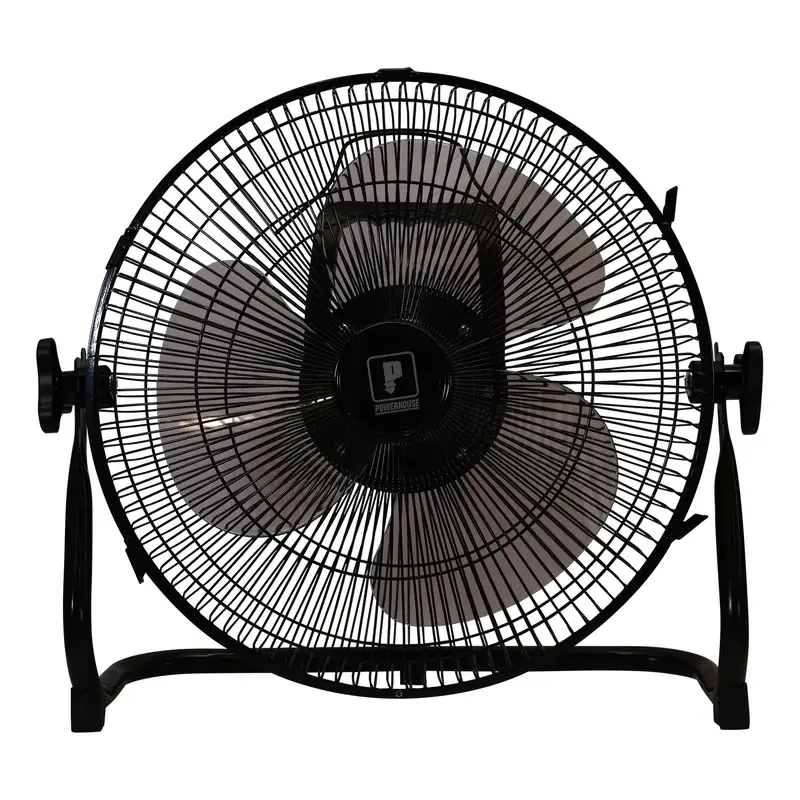 Powerhouse Solar Desk / Ground Fan w/ USB Charging Port 12"