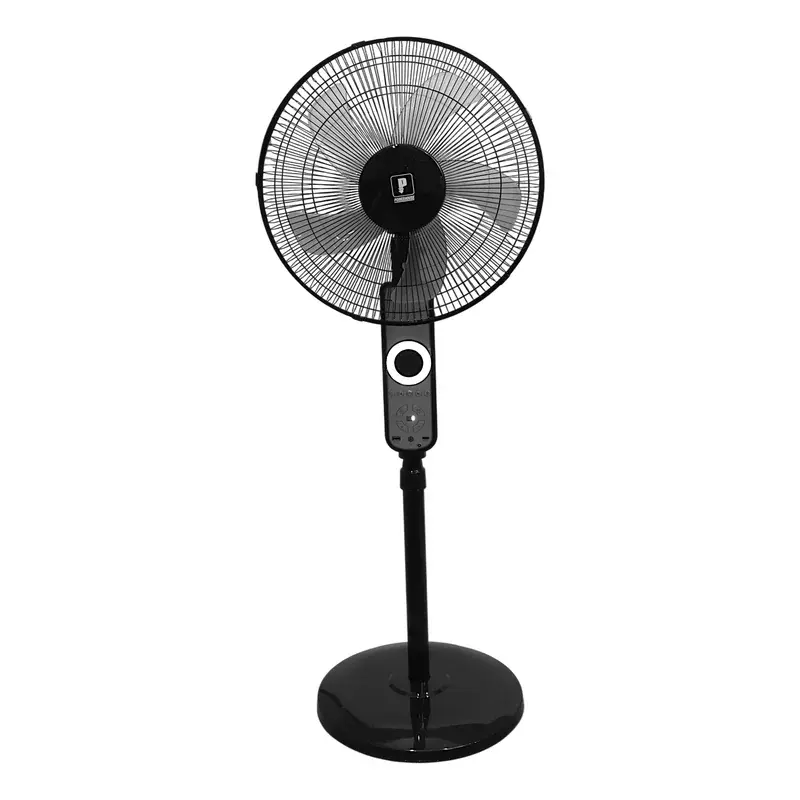 Powerhouse Solar Stand Fan w/ USB Charging Port, Emergency Light & Bluetooth Speaker 16"
