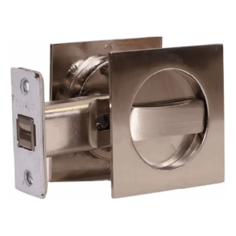 Powerhouse Square Swing and Sliding Door Lock Bathroom Stainless Steel 66mm x 66mm