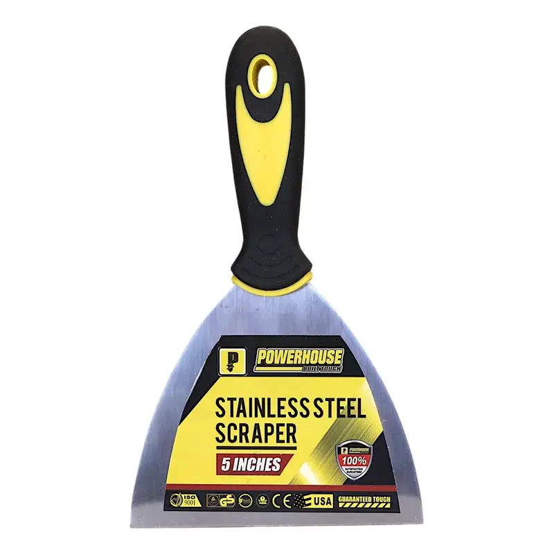 Powerhouse Stainless Steel Wall Scraper Putty Knife w/ TPR Handle 5"