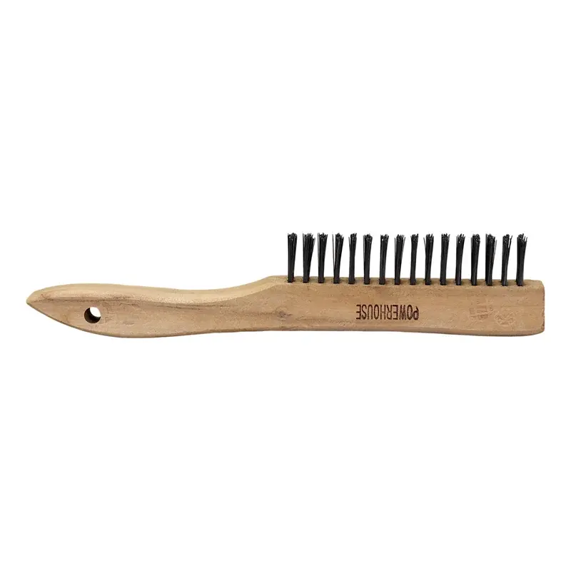Powerhouse Steel Wire Brush w/ Wooden Handle 4 Rows x 16 Rows