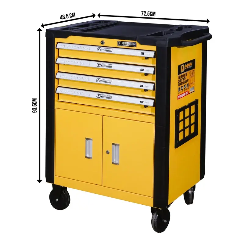 Powerhouse Tool Box Roller Cabinet with 4 Drawers and Cabinet