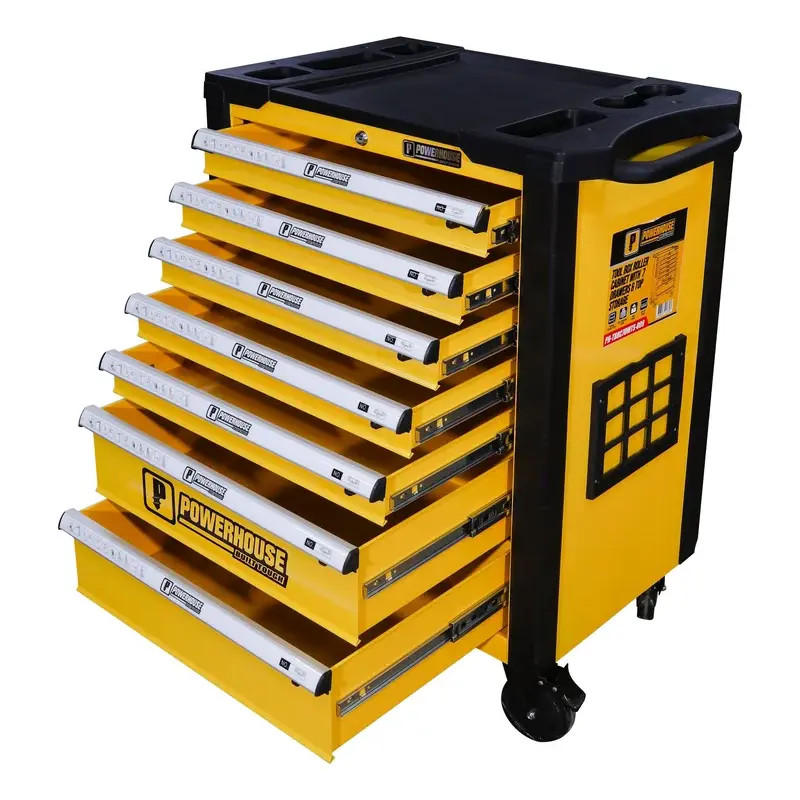 Powerhouse Tool Box Roller Cabinet with 7 Drawers and Top Storage