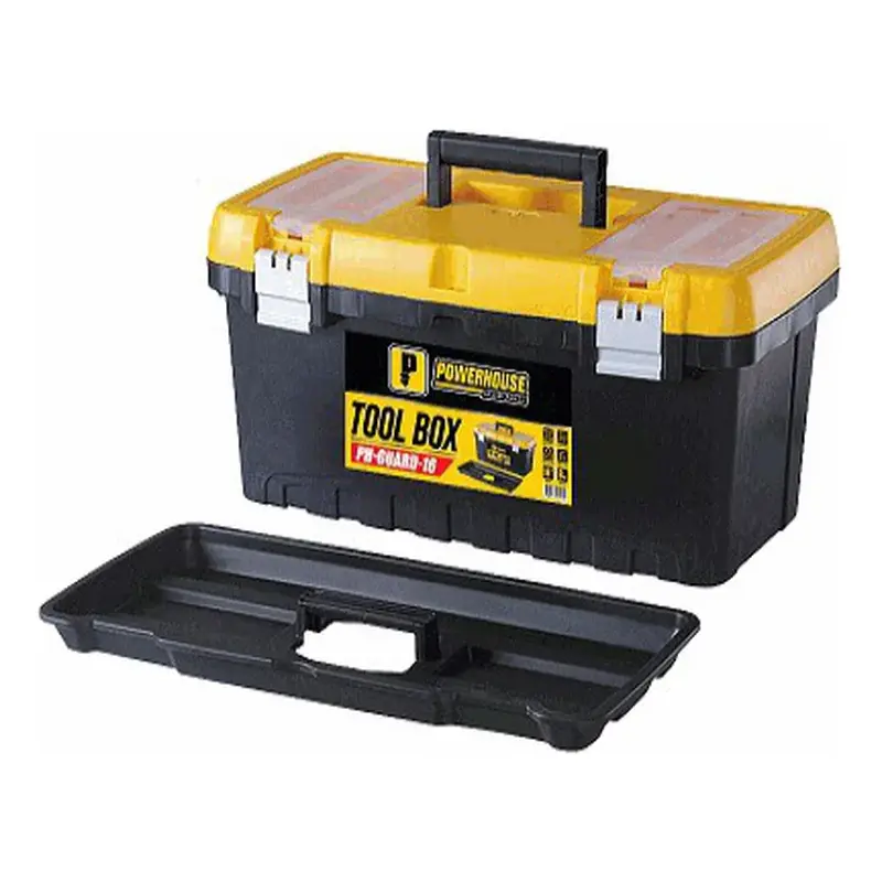 Powerhouse Tool Guard Series Plastic Tool Box Yellow and Black 19"