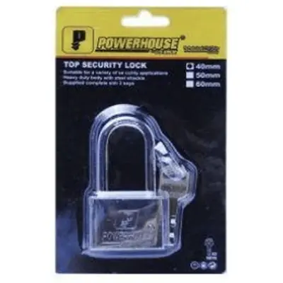 Powerhouse Top Security Padlock Long Shackle 60mm