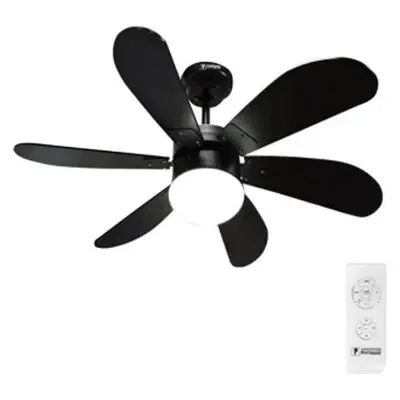 Powerhouse Turbo Ceiling Fan AC Motor 36" w/ LED Light & Remote Control Matte Black