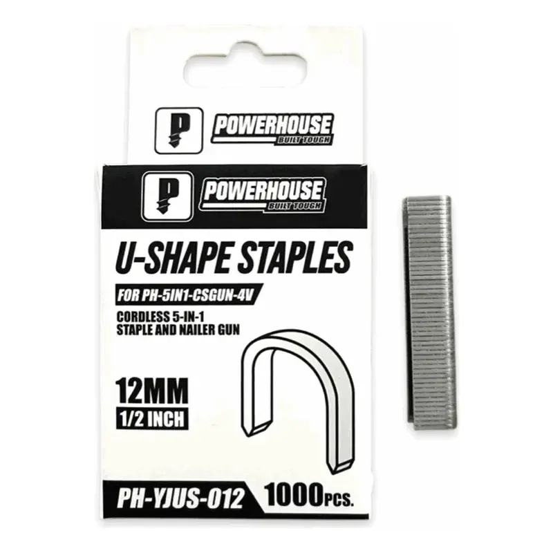 Powerhouse U-Shaped Staples for 5-in-1 Cordless Staple & Nail Gun