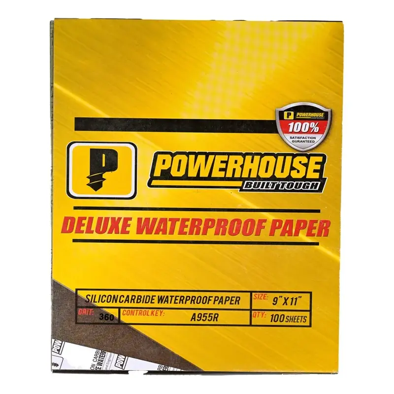 Powerhouse Waterproof Sandpaper Silicon Carbide Norway Engineered 9" x 11" No.400