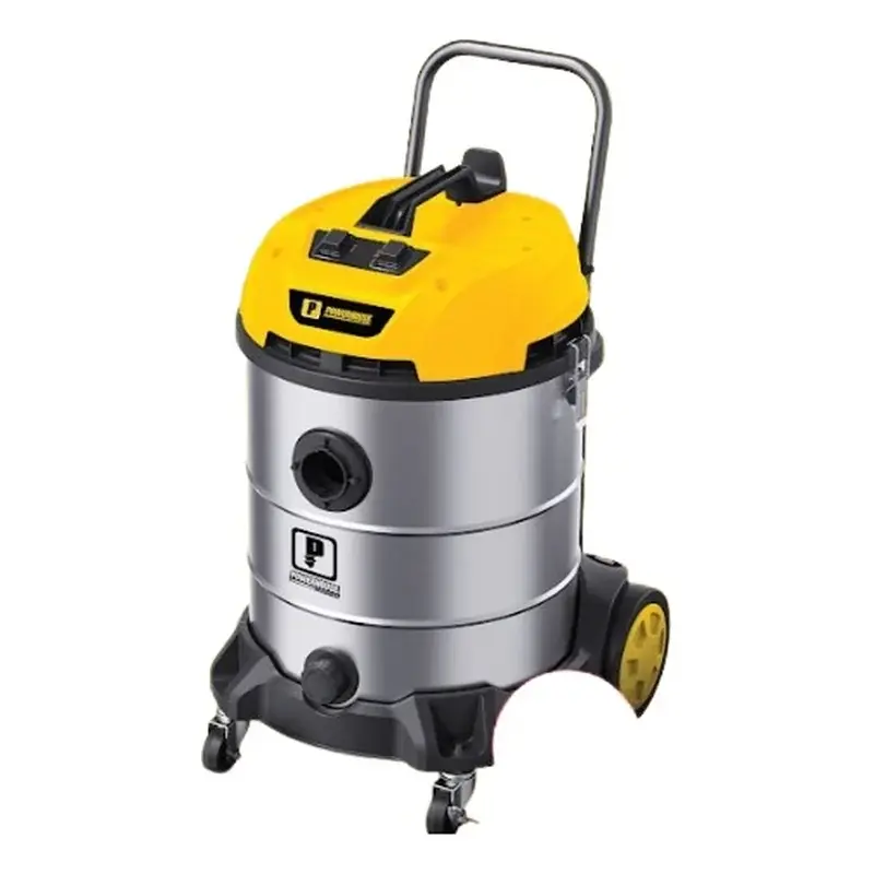 Powerhouse Wet & Dry Vacuum Cleaner Stainless Body 2,500W 16 Gallons Industrial Trolley Type