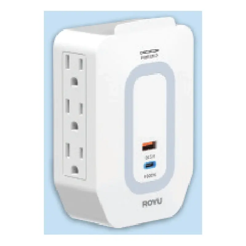 Royu 6 Gang Wall Adapter with Fast Charging USB Ports 10A