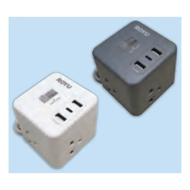 Royu Cube Power Strip 4 Gang with 3 USB Ports 10A 2m White