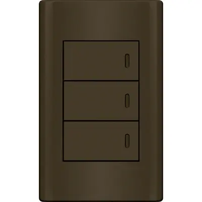 Royu Plano 3 Gang 3-Way Switch Set 16A Dark Gray