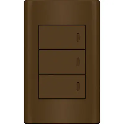 Royu Plano 3 Gang 3-Way Switch Set 16A White