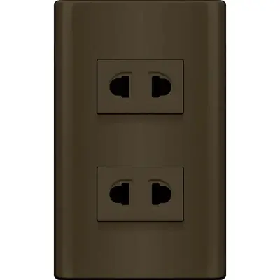 Royu Plano 2 Gang Universal Outlet Set 15A White