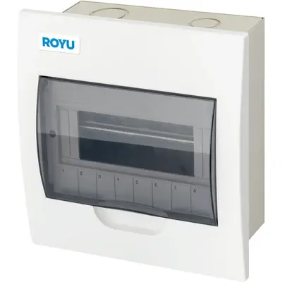 Royu Metal Base Distribution Box with Busbar Flush 12 Modules 2P (6 x 2P)
