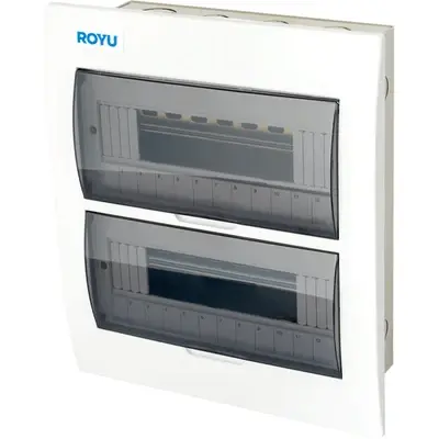 Royu Metal Base Distribution Box with Busbar Flush 24 Modules 2P (12 x 2P)