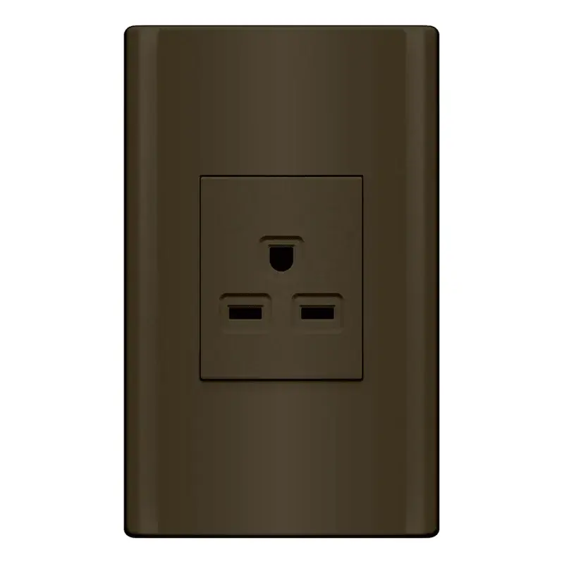Royu Plano 1 Gang Aircon Outlet Set 20A Dark Wood