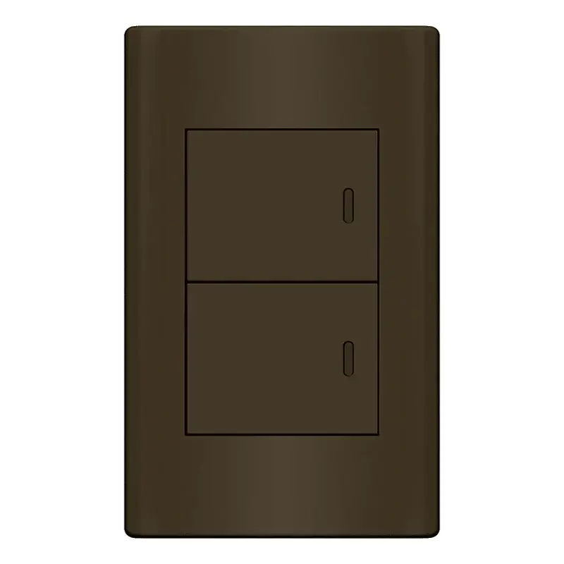 Royu Plano 2 Gang 3-Way Switch Set 16A Dark Wood
