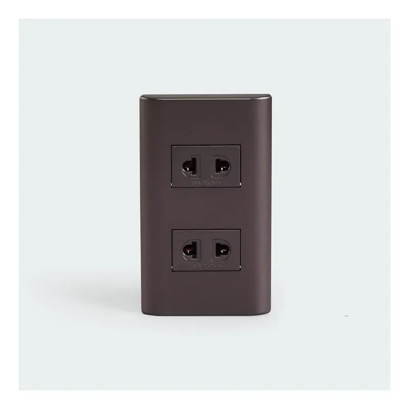 Royu Plano 2 Gang Universal Outlet Set 15A Dark Gray