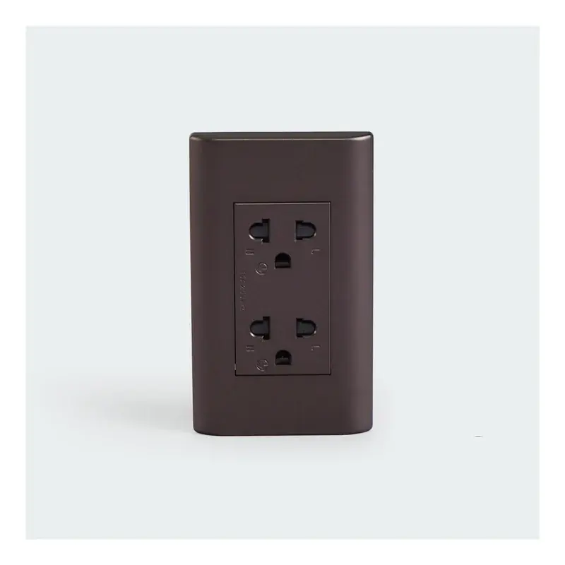 Royu Plano Duplex Universal Outlet with Ground & Shutter Set 15A Dark Gray