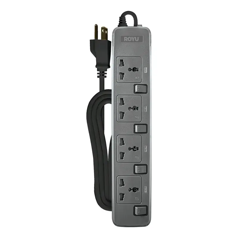 Royu Power Strip 5 Gang Individual Switches 10A 2m Gray