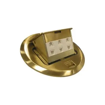 Royu Classic Series Round Floor Receptacle with 3 Gang Universal Outlet Bronze 10A