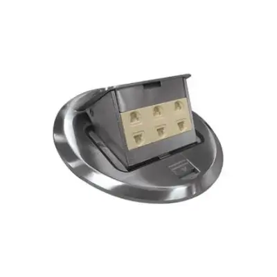 Royu Classic Series Round Floor Receptacle with 3 Gang Universal Outlet Zinc 10A
