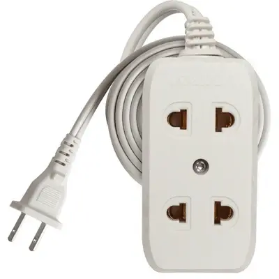 Royu Extension Cord Universal Outlet 2 Gang 3m White
