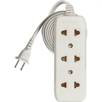 Royu Extension Cord Universal Outlet 3 Gang 4m White