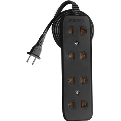Royu Extension Cord Universal Outlet 4 Gang 5m Black